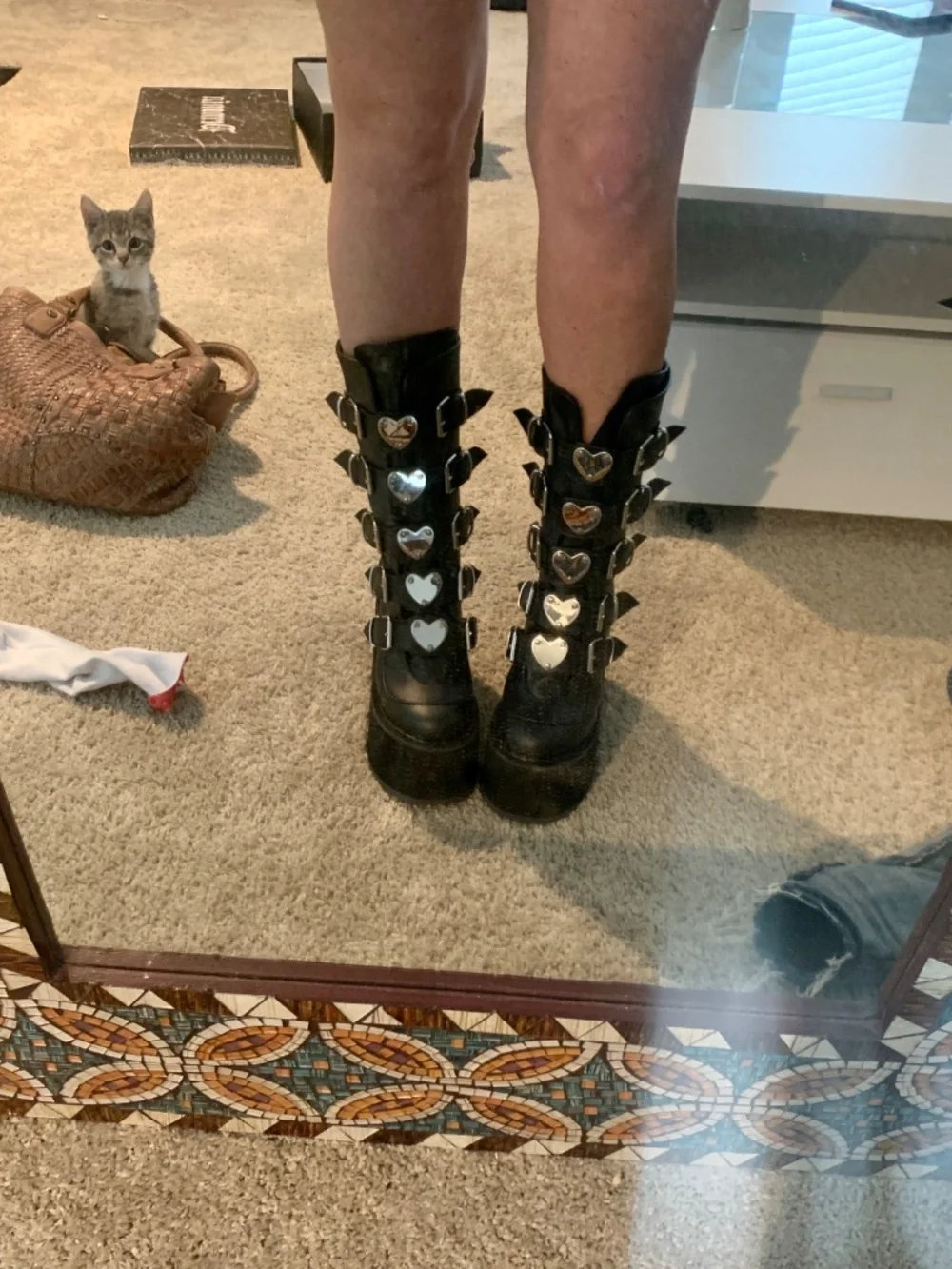 Dolls kill platform buckle festival boots